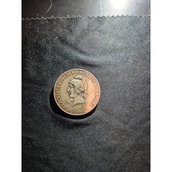 Moeda 2000  Réis Peso Em Algarismos Romanos 1908 Sob/fdc