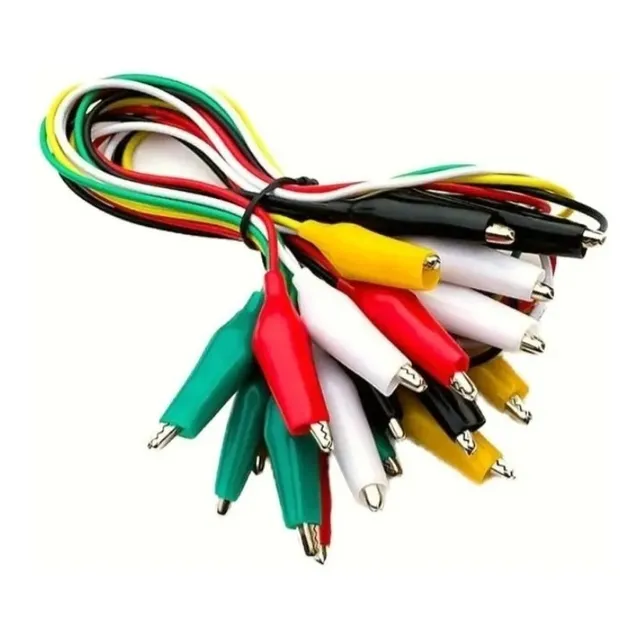 Juego De Caimán Con Cable Para Electrónica 10 Cables 48cms