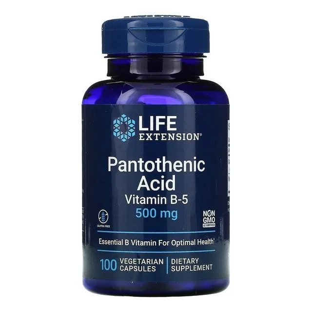 Ácido pantoténico B5 500 mg - 100 cápsulas - Life Extension