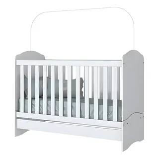 Berço Mini Cama Infantil 3 Em 1 Bala Menta Com Colchao Branco