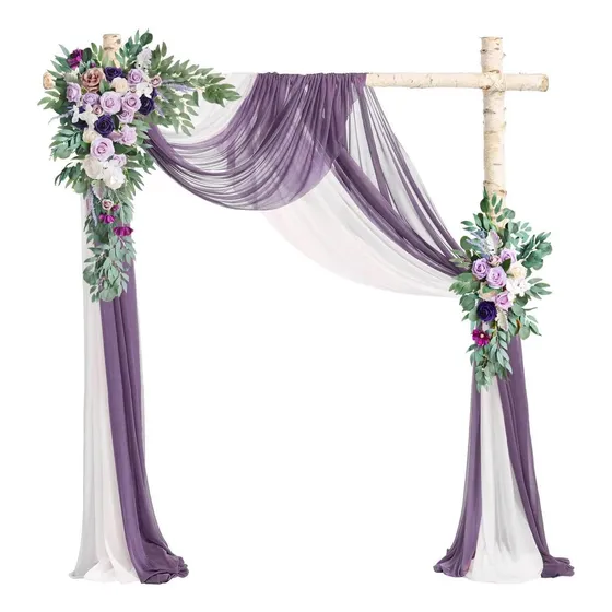 Emivery Arco De Flores De Boda Con Kit De Cortinas (paquete