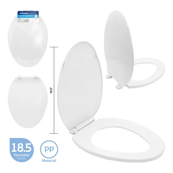 Asiento Tapa De Poceta Wc Elongada Griven 19 Pulgadas