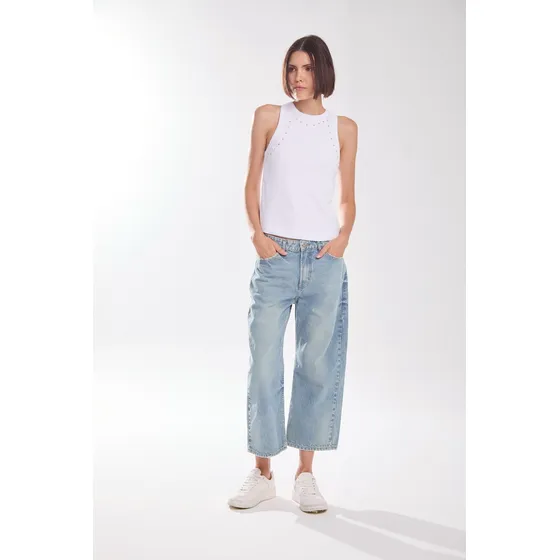 Jean Relaxed Rigid Matizado Molise Matizado Koxis Mujer
