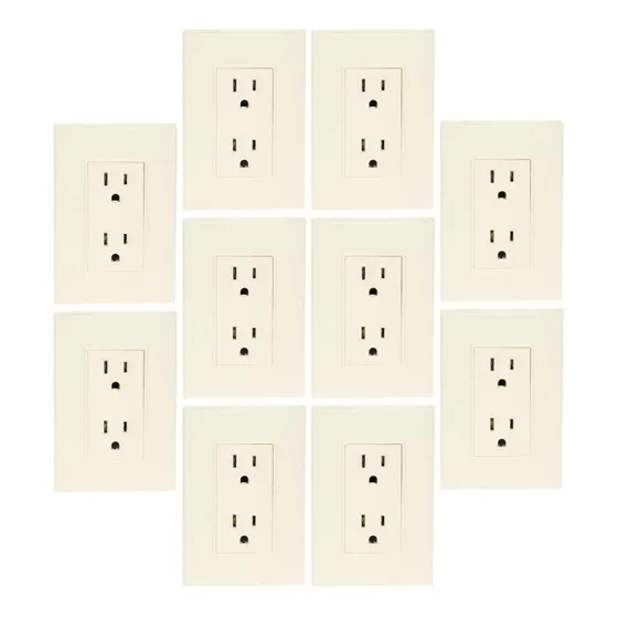 Placa Armadas Con Contacto Dúplex 15a, Lugano Plus, 10 Pzas