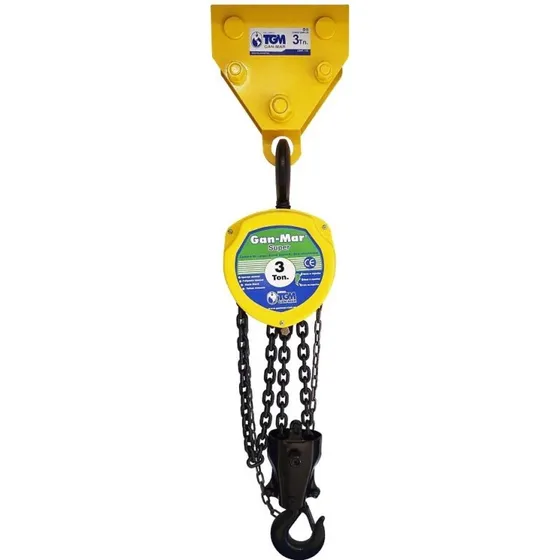 Aparejo Polipasto Manual A Cadena 3 Toneladas Tn 3mt Gan-mar