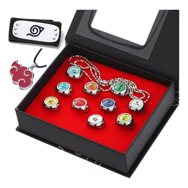 A Anillo Naruto Akatsuki Itachi Sasuke Kit Anillo Ninja 10