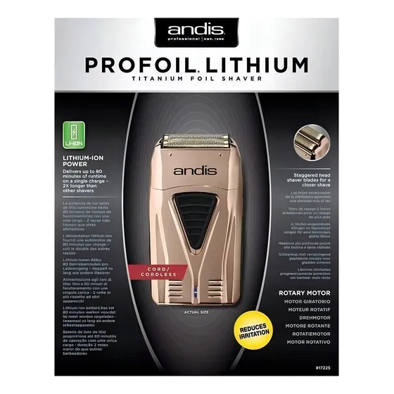 Afeitadora Andis Profoil Lithium Shaver Inalámbrica Color Dorado 220v