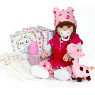Boneca Bebê Reborn Girafinha 46cm 100% Vinil Siliconado Boneca Bebê Reborn Girafinha 46cm 100% Vinil Siliconado