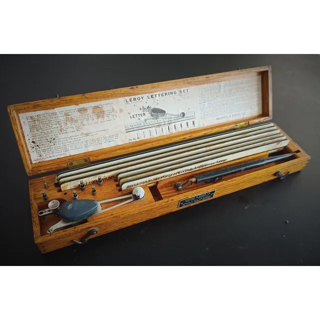 Antiguo Juego Reglas Leroy Para Rotular Letras Años 40, Usa!
