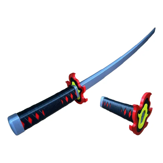 Espada Tanjiro Kamado Demon Slayer Retrátil 3d Plástico Vermelho