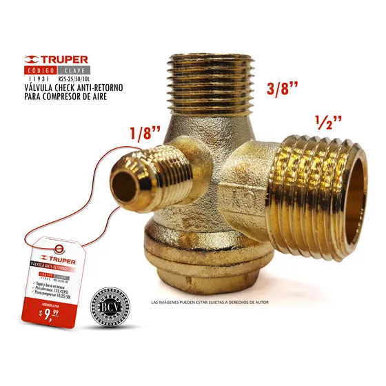 Válvula Check Para Compresor Truper 11931 Anti-retorno