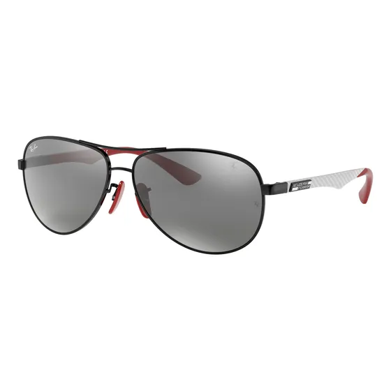 Anteojos de sol Ray-Ban Carbon Fibre Scuderia Ferrari Collection talle Standard armazón polished black y lente grey
