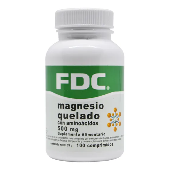 Magnesio Quelado 500 Mg X 100 Comprimidos Fdc Sabor Sin Sabor
