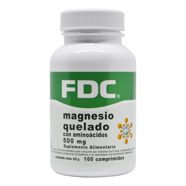 Magnesio Quelado 500 Mg X 100 Comprimidos Fdc Sabor Sin Sabor
