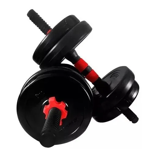 Set De Pesas 20 Kg Barra Y Mancuernas Gym Fitness
