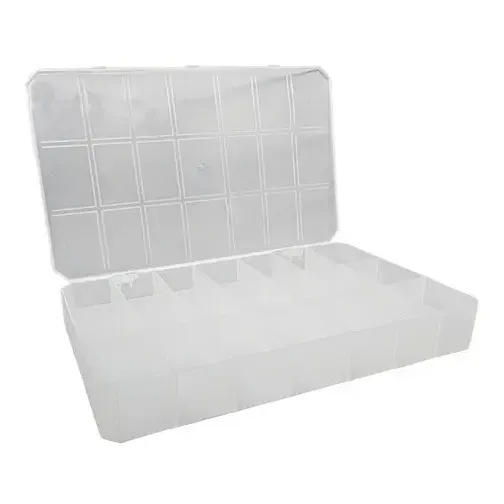 Caixa Organizadora Plasbel 21 Divisórias Plástica Transparente Com Tampa