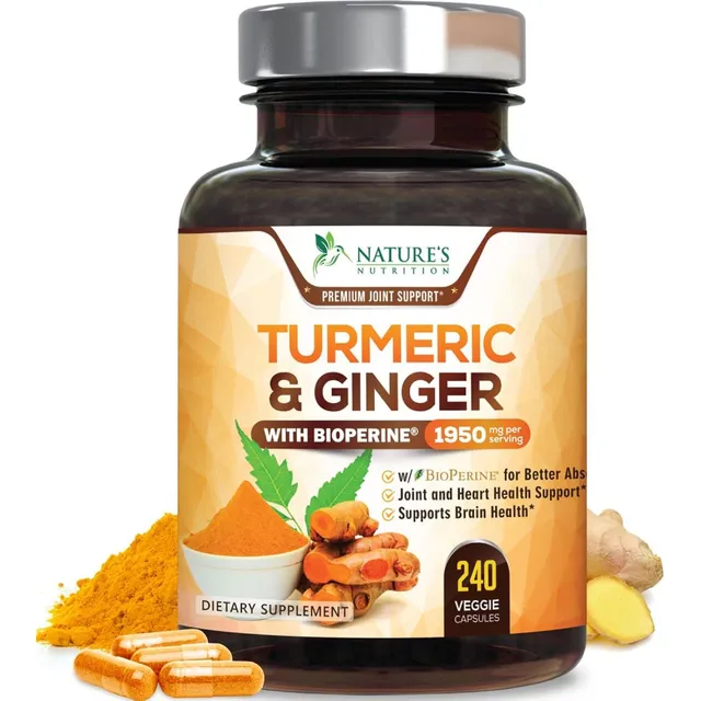 Curcuma Con Bioperine & Jengibre 1950mg  Pimienta Negra Natural