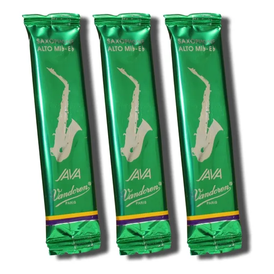 3 Palhetas Vandoren Saxofone Alto Java Nº 1.5-2-2.5-3-3.5