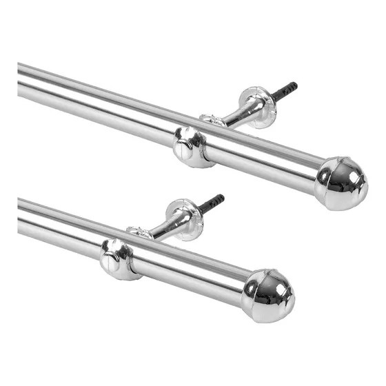 Kit Varão Completo Simples 3 Metros 28mm De Alumínio Polido