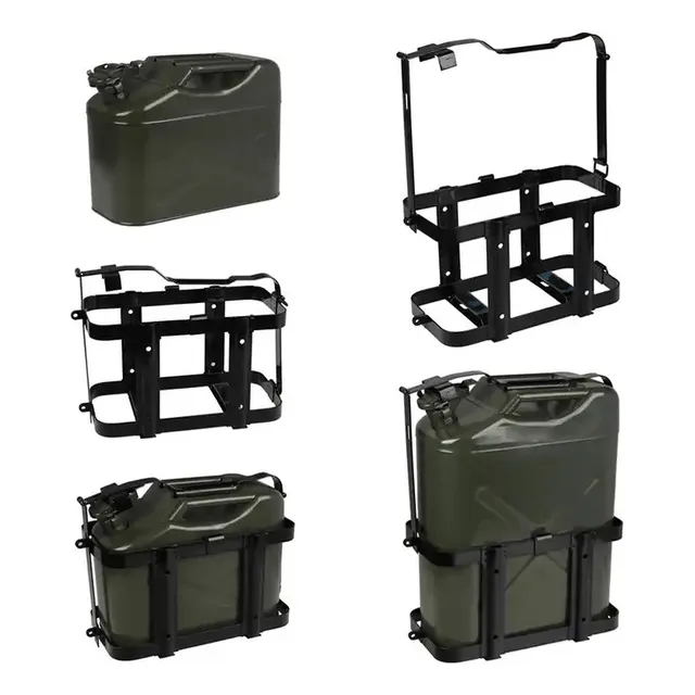 Soporte Jerry Can Mas Bidón  Combustible 20l Metálico Negro