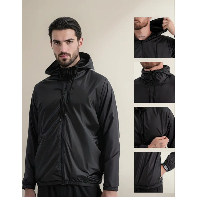 Jaqueta Corta Vento Impermeável Semi Forrada Com Capuz - T&g