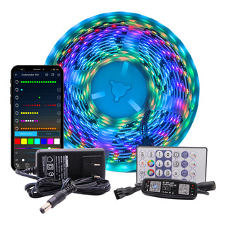 Tira Led Fondo Negro Pixel Rgb Bluetooth Programable Rayo 5m Tira Led Fondo Negro Pixel Rgb Bluetooth Programable Rayo 5m