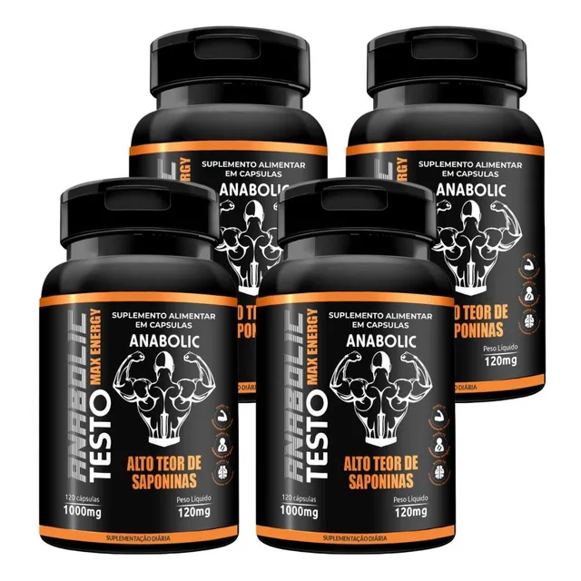 Kit 4 Tribus Anabolic Testo Alto Em Saponinas 120 Cápsulas