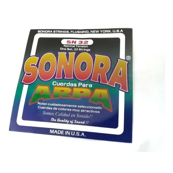 Set De 32 Cuerdas Para Arpa Llanera Marca Sonora Original
