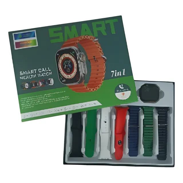 Reloj Smartwatch Ultra Pantalla Amoled 7 Correas Recargable