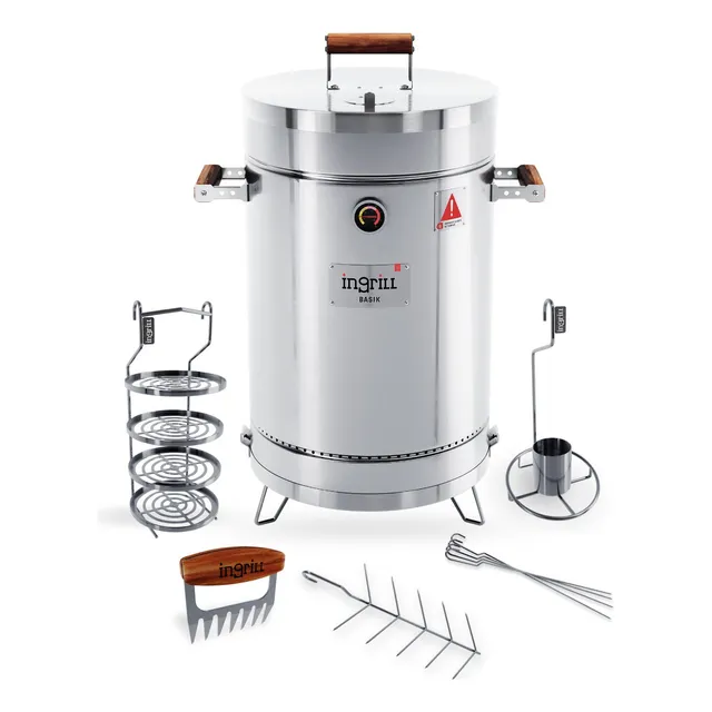 Combo Barril Ahumador Asador Mediano