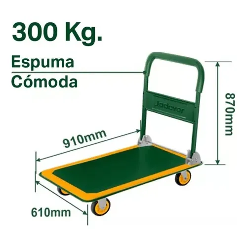Carro Manual Con Plataforma Plegable 300kg Jadever