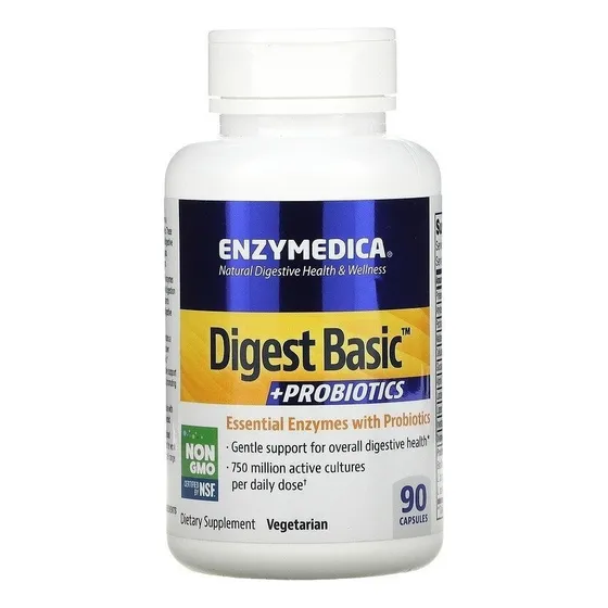 Enzimas digestivas y probióticos, 90 cápsulas, Enzymedica, sabor neutro - 11/2023