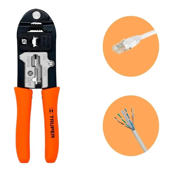 Pinza Ponchadora Para Cable De Red Rj-45 Truper 