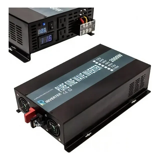 Inversor De Corriente De Onda Sinusoidal 2000w 12 Dc A 120ac
