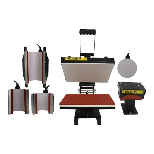Combo Prensa 6em1 Plana 23x30 Caneca Dupla Prato Bone Cor Preto 220V