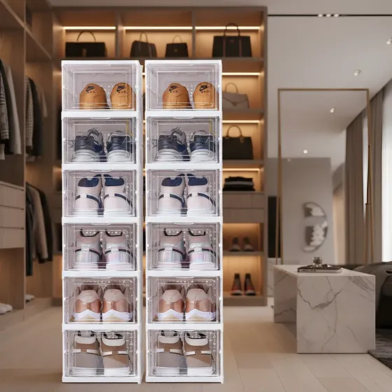 Zapatero Plegable de Acrílico Blanco 6 Niveles Moderno Organizador | Cuotas sin interés