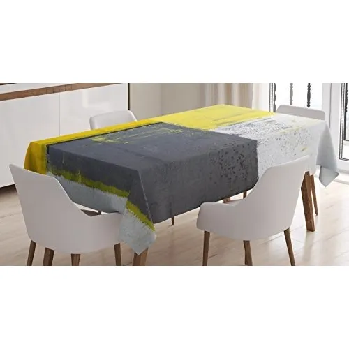 Ambesonne Gris Y Amarillo Mantel, Calle Art Moderno Dcrje