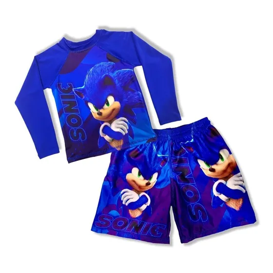 Conjunto De Sonic - Traje De Baño Para Niños