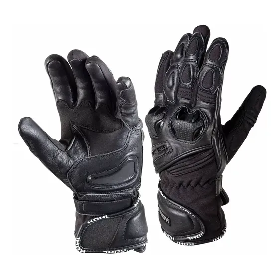 Guantes Motociclista De Piel Con Protecciónes P/ Dama Kohl Color Negro Talla Xs
