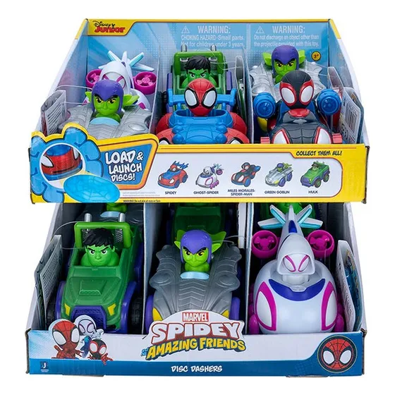 Spidey Vehículo Auto Lanza Discos Varios Modelos Spiderman