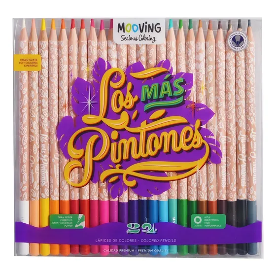 Lapices Mooving Los Mas Pintones X 24 Trazo Suave