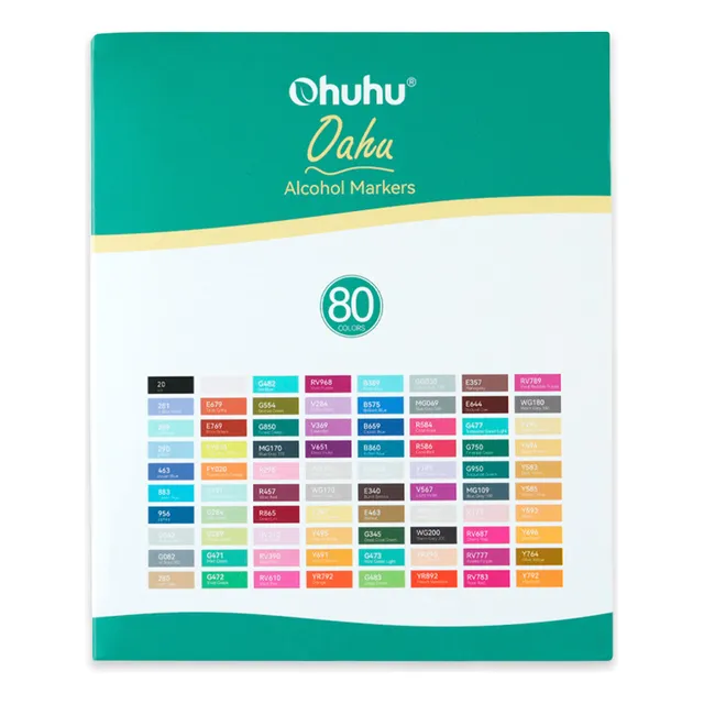 Marcadores Al Alcohol Ohuhu Set 80 Colores + 1 Blender