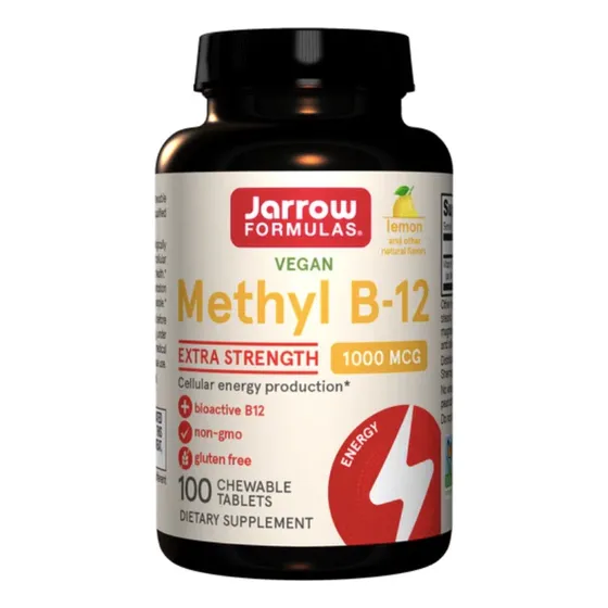 Suplemento Jarrow Formulas Vitamina B12 Methyl B-12 Sabor Limón 100 Comprimidos Masticables