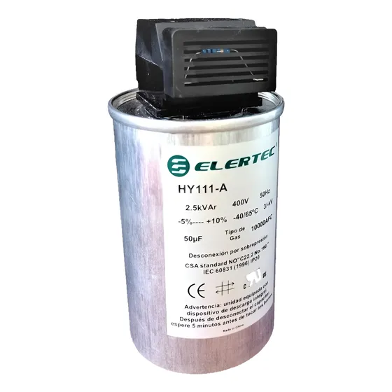 Capacitor Monofasico Elertec 2,5 Kvar 400v 50 Uf