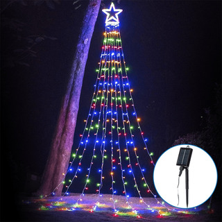 Luces Solares Navideñas Exterior 206led 2m Ip65 Rgb Luces Solares Navideñas Exterior 206led 2m Ip65 Rgb