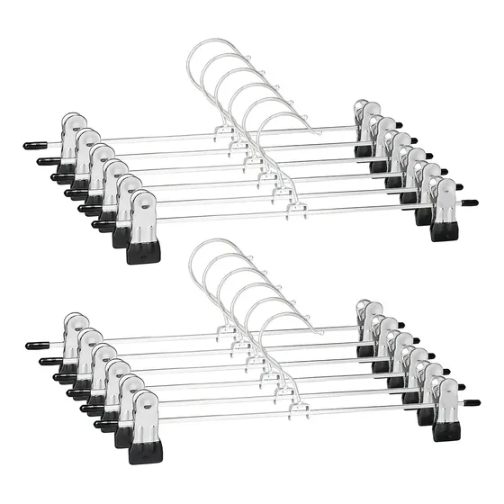 Perchas Con Broches Metal Cromadas Premium Pack X 10