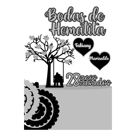 Topo De Bolo Bodas De Hematita
