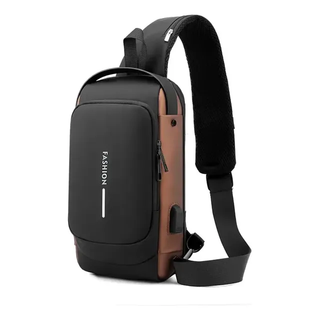 Bolso Bandolera Antirrobo Impermeable Hombre Con Usb Puerto