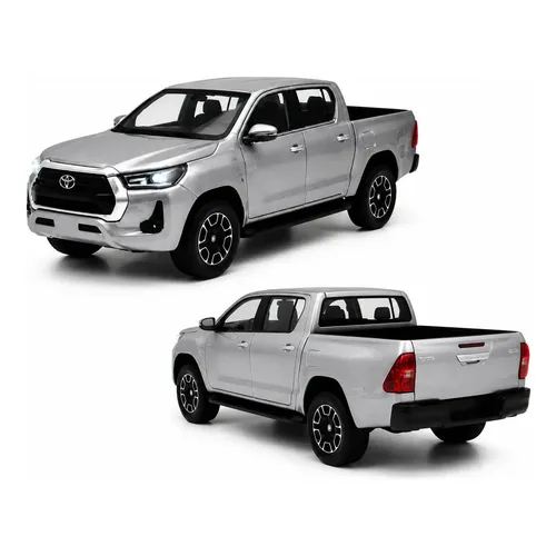 Miniatura Toyota Hilux Cabine Dupla Preta Metal Escala 1:27
