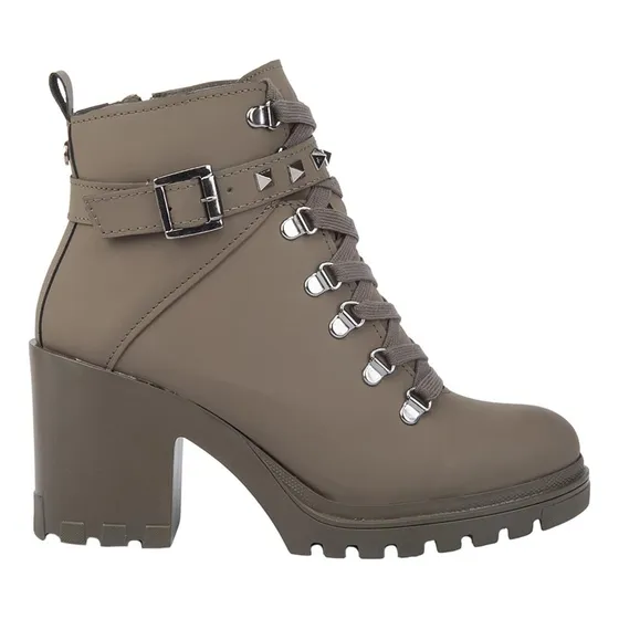 Bota Militar Tacon Medio Thalia Sodi Army Mujer 8616
